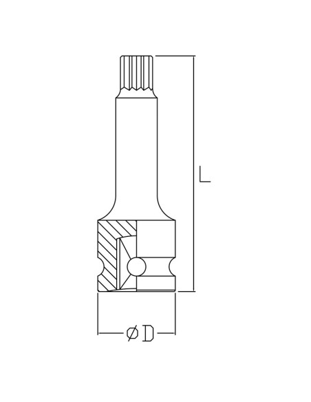 2 - Cle a douille male renforcee xzn m20 1/2