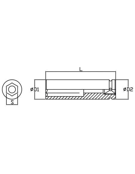 3 - Cle a douille longue a choc renforcee 75 mm 1
