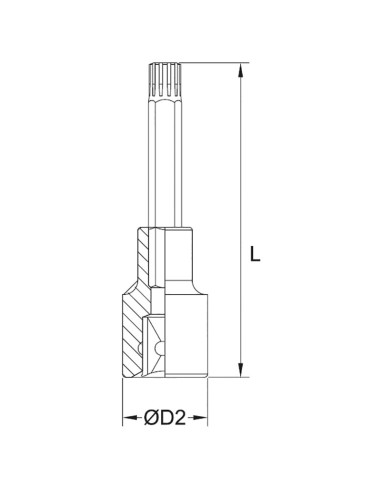 2 - Cle a douille avec insert long ribe m12 1/2