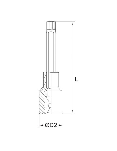 2 - Cle a douille avec insert long xzn m14 1/2