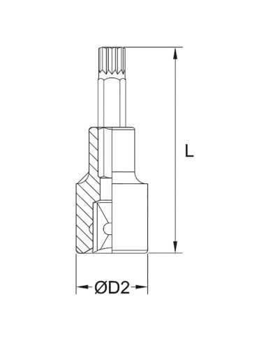 2 - Cle a douille avec insert xzn m14 1/2