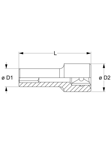 3 - Cle longue a six pans creux 5 mm 1/4