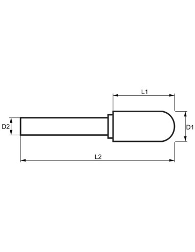 2 - Lime rotative cylindrique standard HM pointe boule 10x20mm tige 6