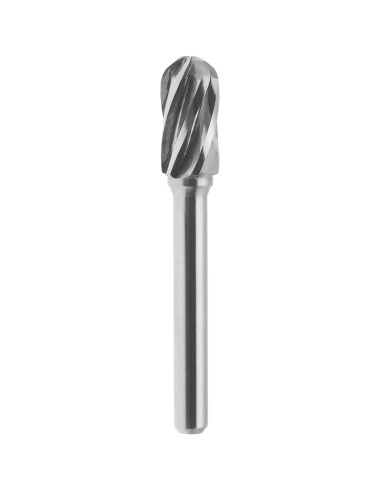 1 - Lime rotative cylindrique HM aluminium pointe boule 12x25mm tige 6