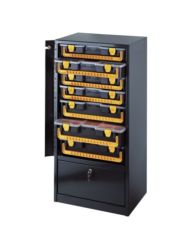 1 - Commode en acier avec caissons en plastique