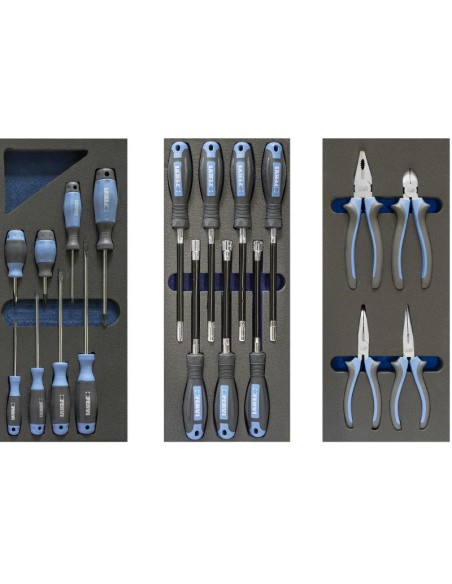 2 - Coffre a roulettes avec outils d'atelier de 72 pieces