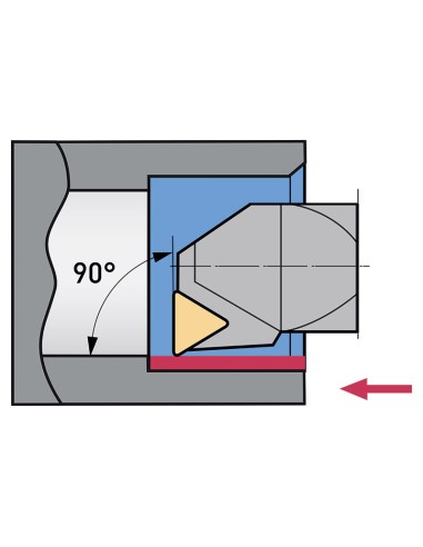 3 - Outil interne a 90 degres gauche de 12 mm pour tour a metaux