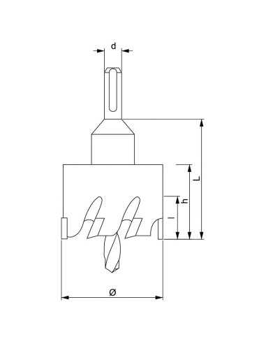 2 - Scie cloche a insert en carbure de 17 mm pour metal