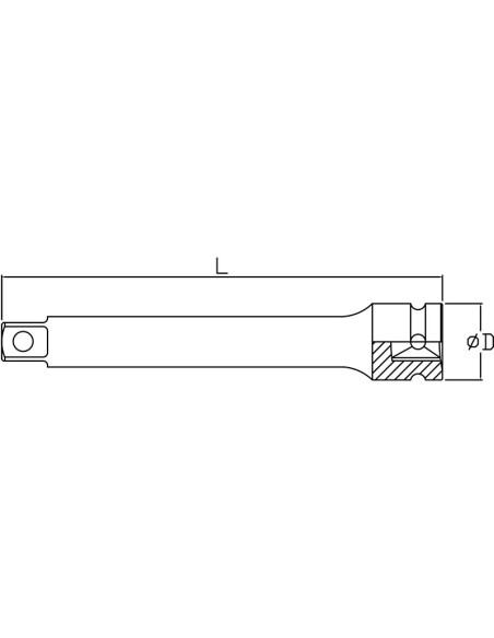 2 - Rallonge a impact pour douille 1/2 75 mm