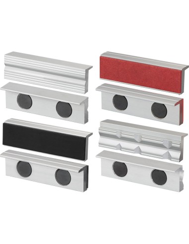 2 - Jeu de 8 cache-mors magnetiques en aluminium pour etau de 125mm Fervi 0520/125s