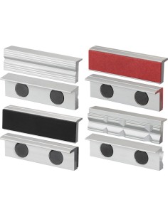 2 - Jeu de 8 cache-mors magnetiques en aluminium pour etau de 150mm Fervi 0520/150s