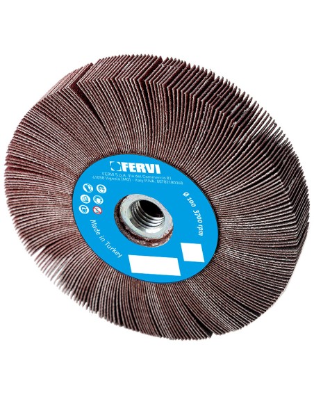 1 - Roue a lamelles en toile trou filete 115 x 20 mm m14 grain 40