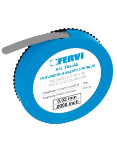 2 - Jauge d'epaisseur de ruban d'acier 0.02 mm d'epaisseur 5 m Fervi tg002/ae