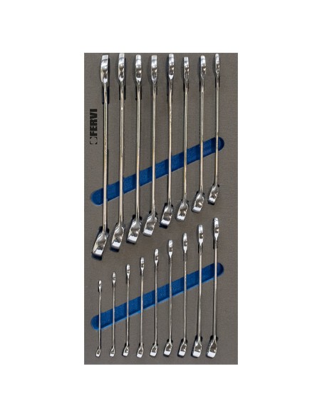 1 - Jeu de 17 cles mixtes 6-22 mm en thermoforme souple Fervi tm01/002