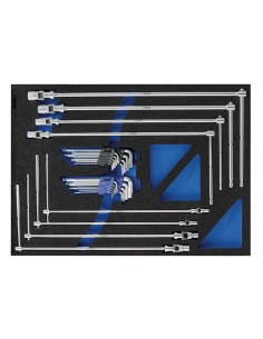 1 - Jeu de cles a douille 7-19 mm en thermoforme souple Fervi tm01/011