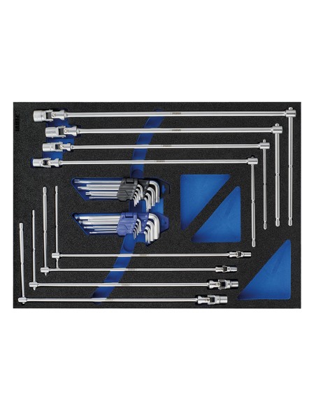 1 - Jeu de cles a douille 7-19 mm en thermoforme souple Fervi tm01/011