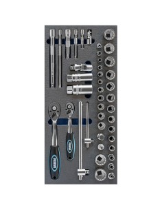 1 - Jeu de 42 cles a douilles 1/4-3/8 po souples thermoformees Fervi tm01/025