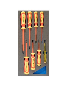 1 - Jeu de 8 tournevis isoles mixtes en soft thermoforme Fervi tm01/026