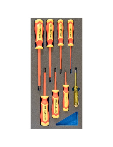 1 - Jeu de 8 tournevis isoles mixtes en soft thermoforme Fervi tm01/026