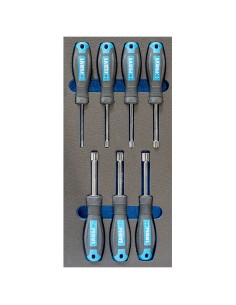 1 - Jeu de 7 tournevis a douille 55-13 mm en thermoforme souple Fervi tm01/027