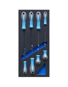 1 - Jeu de 8 tournevis diamantes mixtes en soft thermoforme Fervi tm01/046