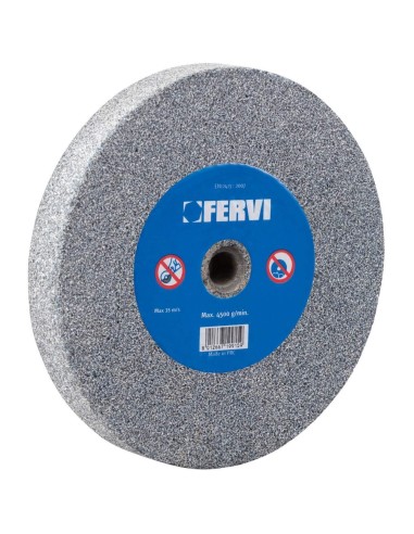 1 - Meule abrasive à grain de corindon 80 pour meuleuse 200x20x32 mm Fervi mg12/80